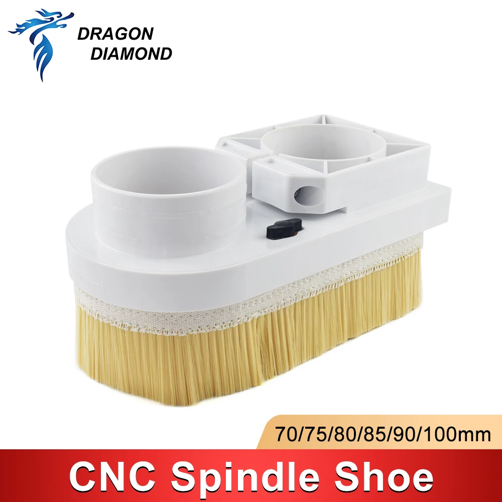 CNC Spindle Dust Shoe 70mm 75mm 80mm 85mm 90mm 100mm Dust Cover hood with Brush for CNC Milling Woodworking machine Parts