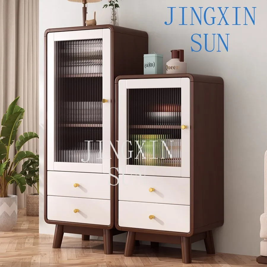 Nordic solid wood dining side cabinet modern simple kitchen storage