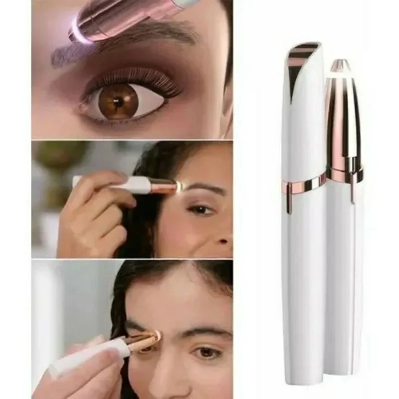 Aparador Elétrico de Sobrancelhas e Pelos Faciais 1-4 Peças, Mini Portátil, Depilador Corporal Feminino Recarregável com Lâmina para Olhos