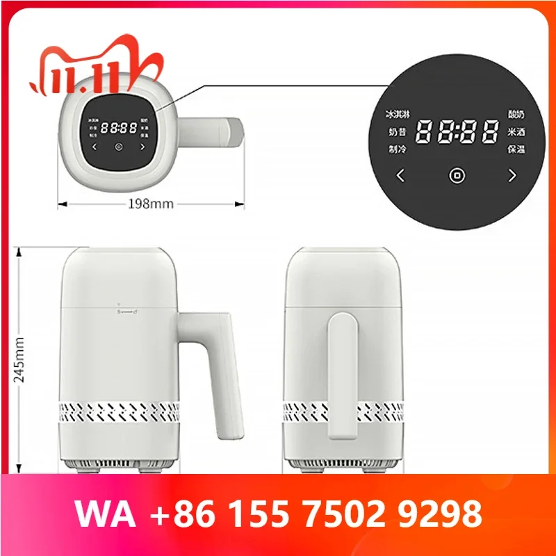 300ml Smart I Cream Maker, Semiconductor Cooling, Makes Fruit I Cream, Yogurt, Milkshake, Equipped with Keep Warm Mode