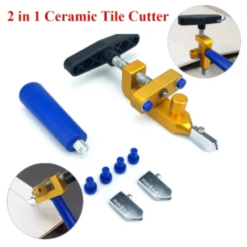 2 In 1 Glass Ceramic Tile Cutter Opener Breaker Tile Wheel Diamond Roller Cutting Manual Diamond With Knife Hand Tools