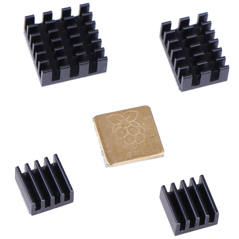 5Pcs Voor Raspberry Pi 2/3/4 3B + 4B Aluminium Heatsink Radiator Cooler Kit Voor Raspberry Pi 4 (Goud)