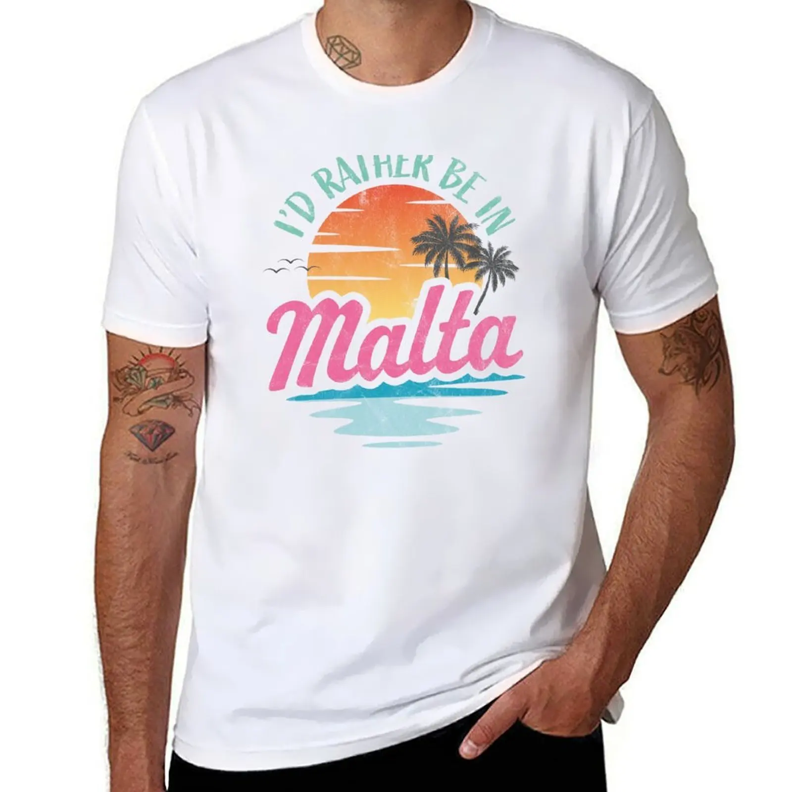 

I'd rather be in Malta T-Shirt anime t shirts for man t shirt custom print T-Shirt