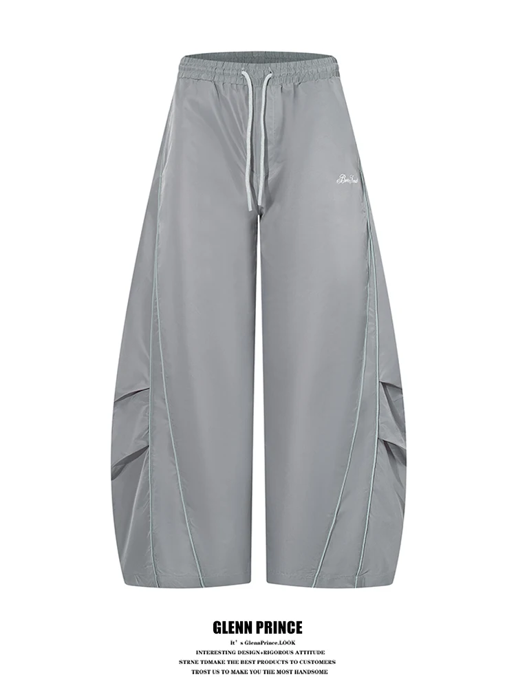 

American Sle Loose Fit Jazz Dance Men's Casual Pants Folded Knife Pants Spor Casual Nylon Fabric Four Seasons Wear