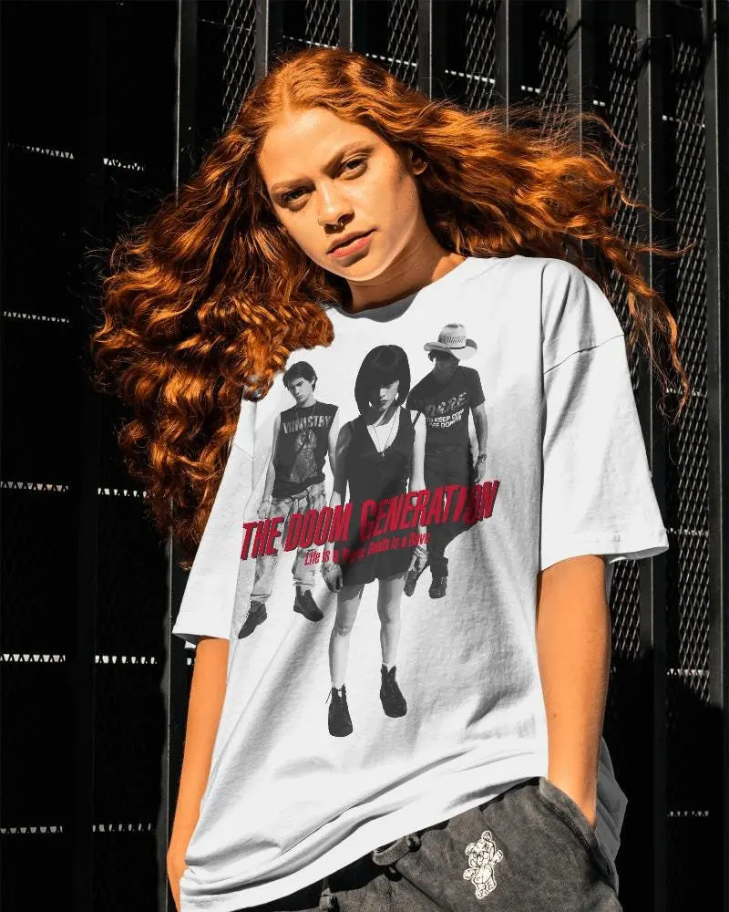 Das Doom Generation 90er-Jahre-Film-Grafik-T-Shirt aus Baumwolle für Männer und Frauen, Streetwear-T-Shirt – Detail 2