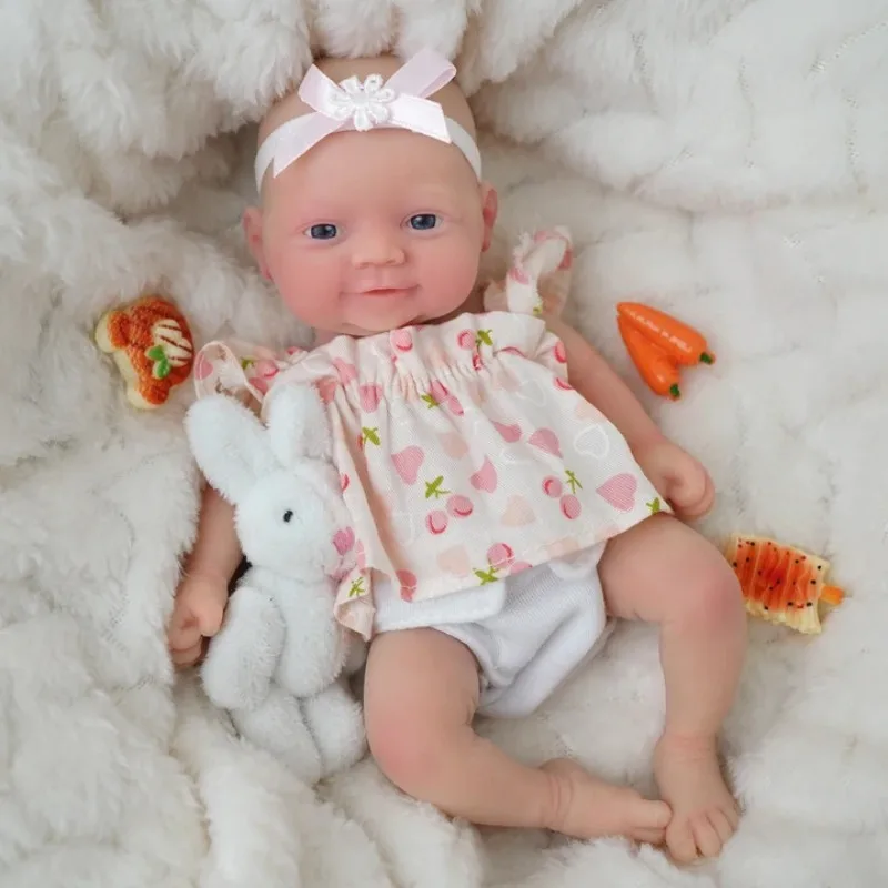 دمية أطفال من السيليكون مقاس 7 بوصة من Blrags دمية فتاة كاملة الجسم مصنوعة يدويًا من جديد