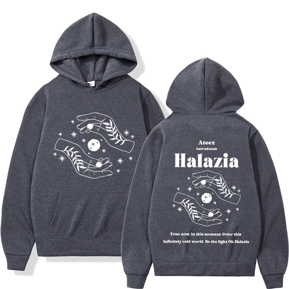 Limited Edition Ateez Band Halazia Printed Hoodie Men Women High Quality Fleece Hooded Sweatshirt Casual Fashion Loose Pullovers