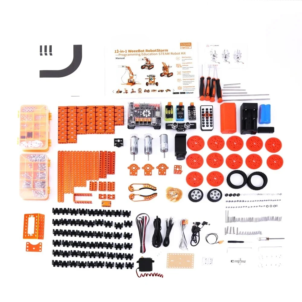 

12 In 1 2.0 STEM School Children Robotic Educational Compatible With Arduino IDE Metal Robot Arm Gripper Kit
