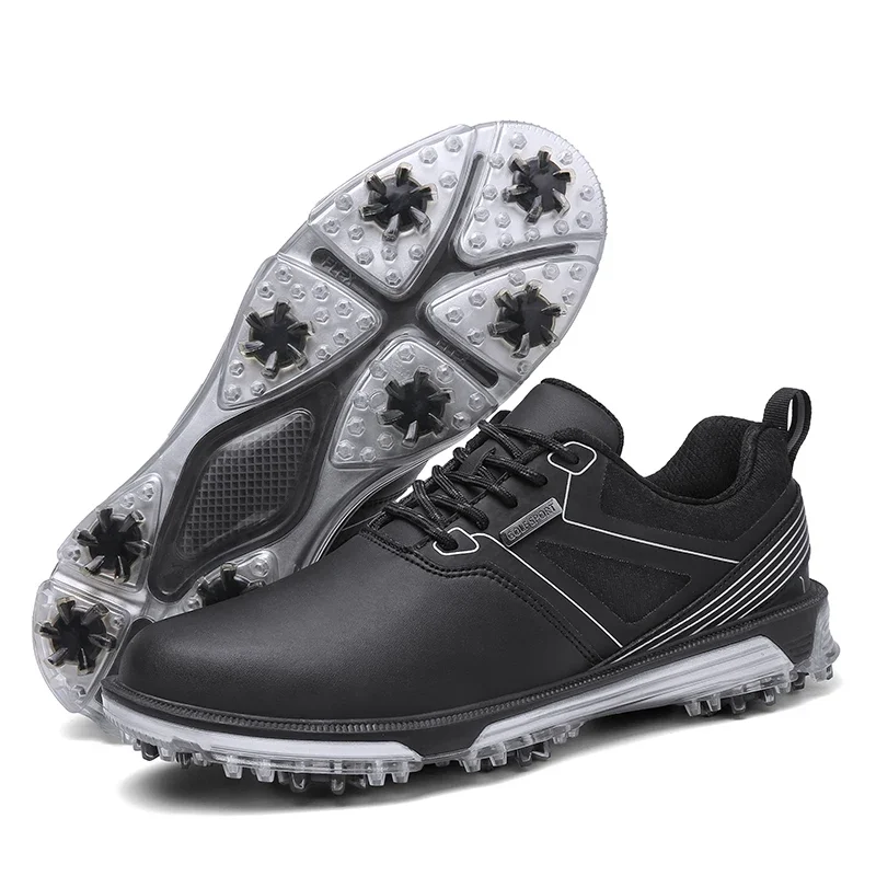 

Golf Shoes Men Waterproof Leather Golf Sneakers Male Non-slip Golfer Spikes Shoes Professional Training Walking Golfing Footwear