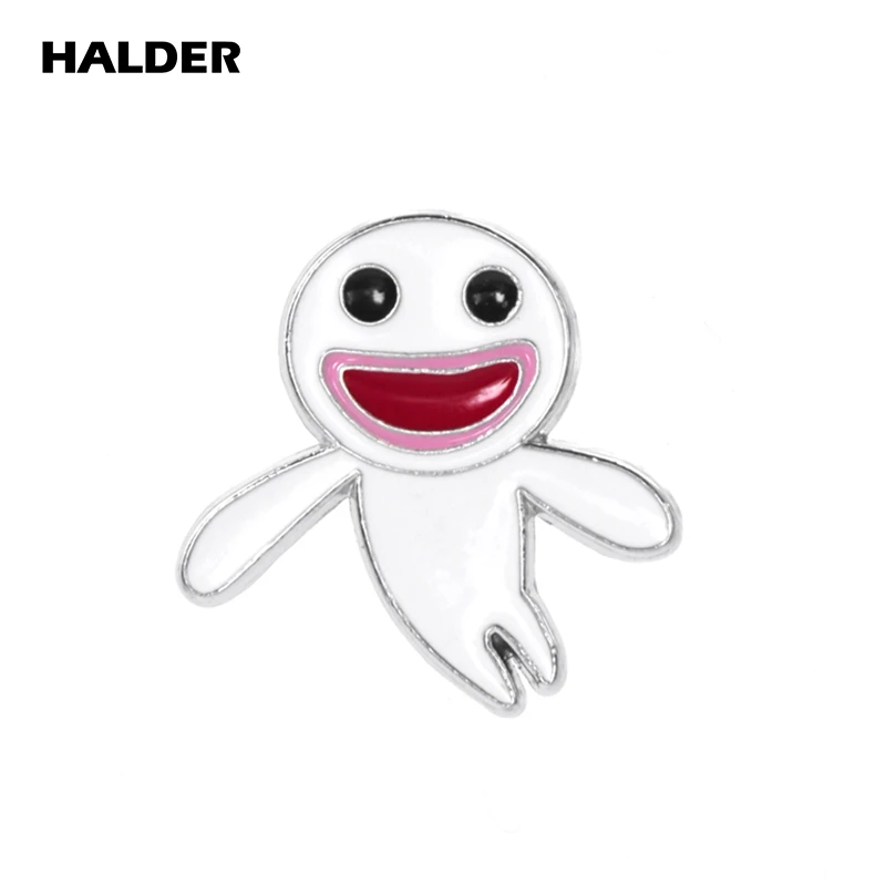 HALDER Anime Enamel Pin Luffy Straw Hat Snail Phone White Ghost Sun Brooch Backpack Lapel Badge Jewelry Accessories