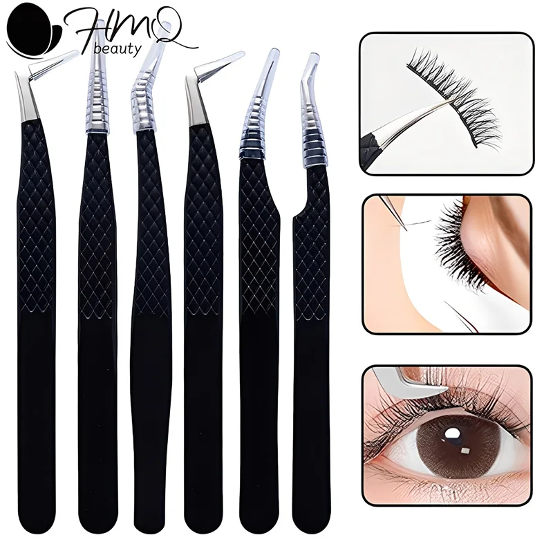 Roestvrijstalen pincet voor wimperverlenging Hoge precisie wimpertransplantatiepincet Nauwkeurige vezel Antislippincet Make-uptools