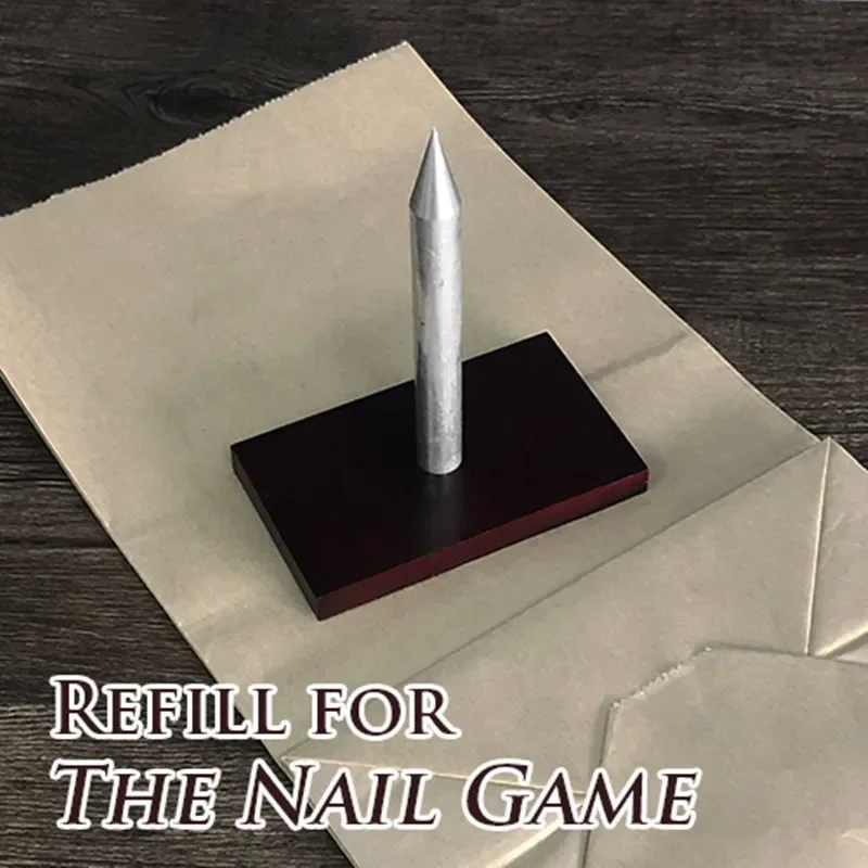 Refill for The Nail Game 1 Wooden Board 1 Nail 1 Paper Bag Stage Magic Trick Magia Magicians Prop Illusion Accessory Gimmick