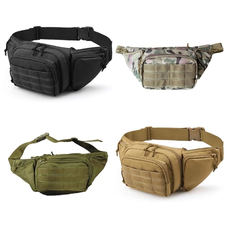 

Men Casual Large Capacity Waist Pack with Multiple Compartment Pockets Outdoor Sports Crossbody Chest Bag Travel Belt Bum Bag