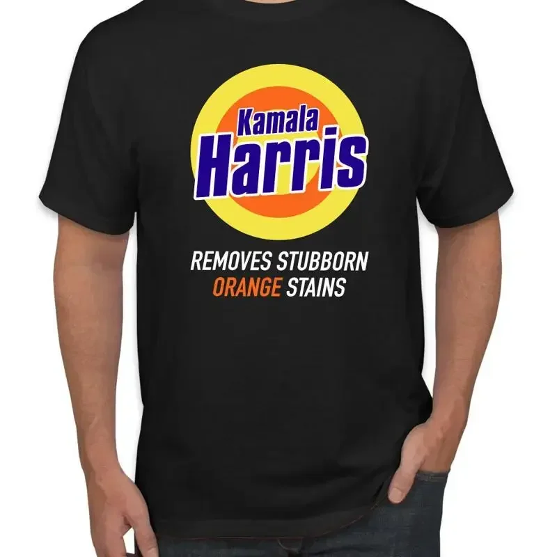 Kamala Harris Funny Removes Stubborn Orange Stains Parody T-shirt pour hommes