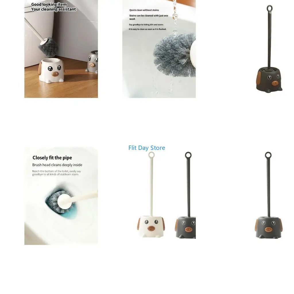 F92C Strong Toilet Brush Set NonCorrosive Handle Stiff Bristles Upgrades
