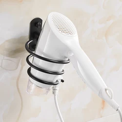 Hair Dryer Holder Wall-mounted Nail-free Space Aluminum Spiral Three-color Storage Wall Shelf Bathroom Shelf Storage Accessories
