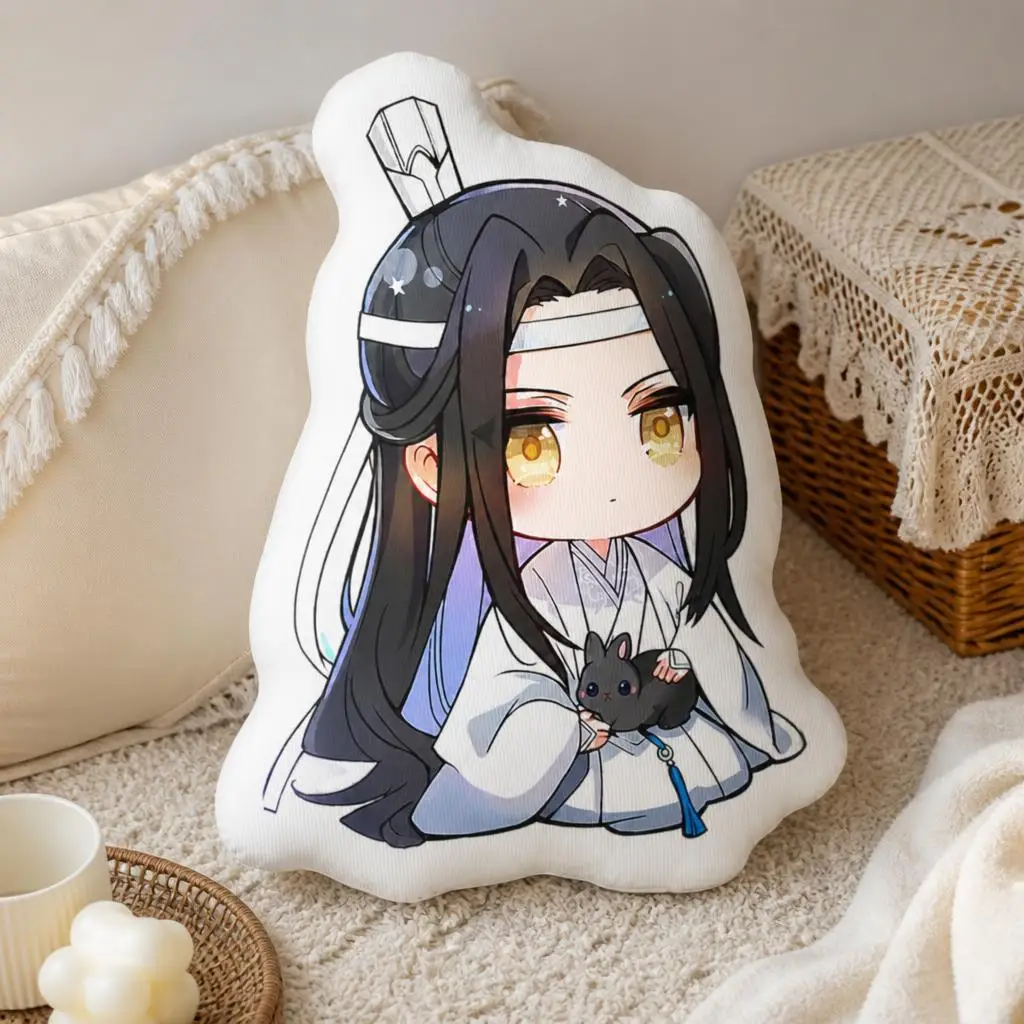 Mo Dao Zu Shi Lan Wangji Chibi Plush Pillow Cushion Irregular Stuffed Throw Pillow Home Decor Gift Sofa Bed Couch