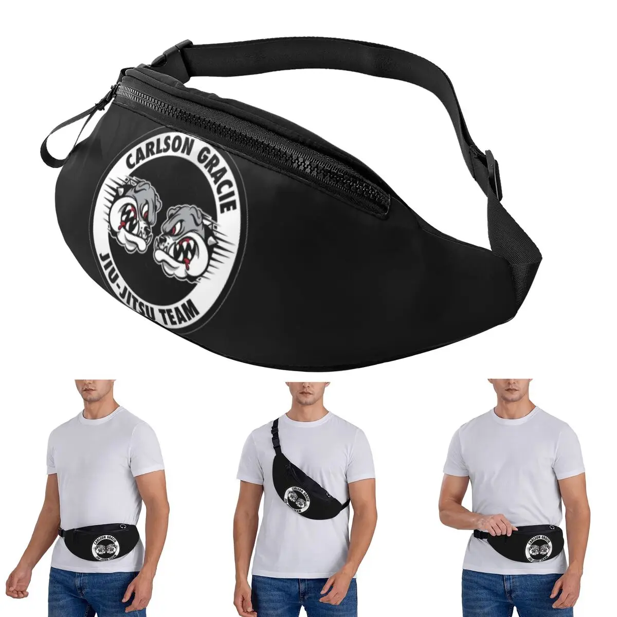 

Crossbody Waist Bag Carlson Gracie Jiu Jitsu Team Men Women Fanny Pack Traveling Running Money Phone Pouch