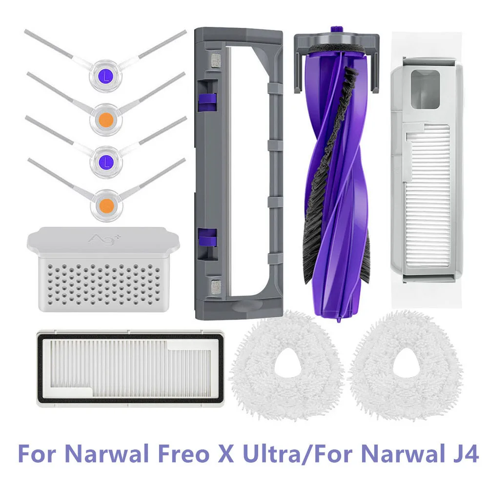 걸레 천 메인 사이드 브러시, Narwal Freo X 울트라 더스트 백, Hepa 필터, Narwal J4 진공 청소기 액세서리