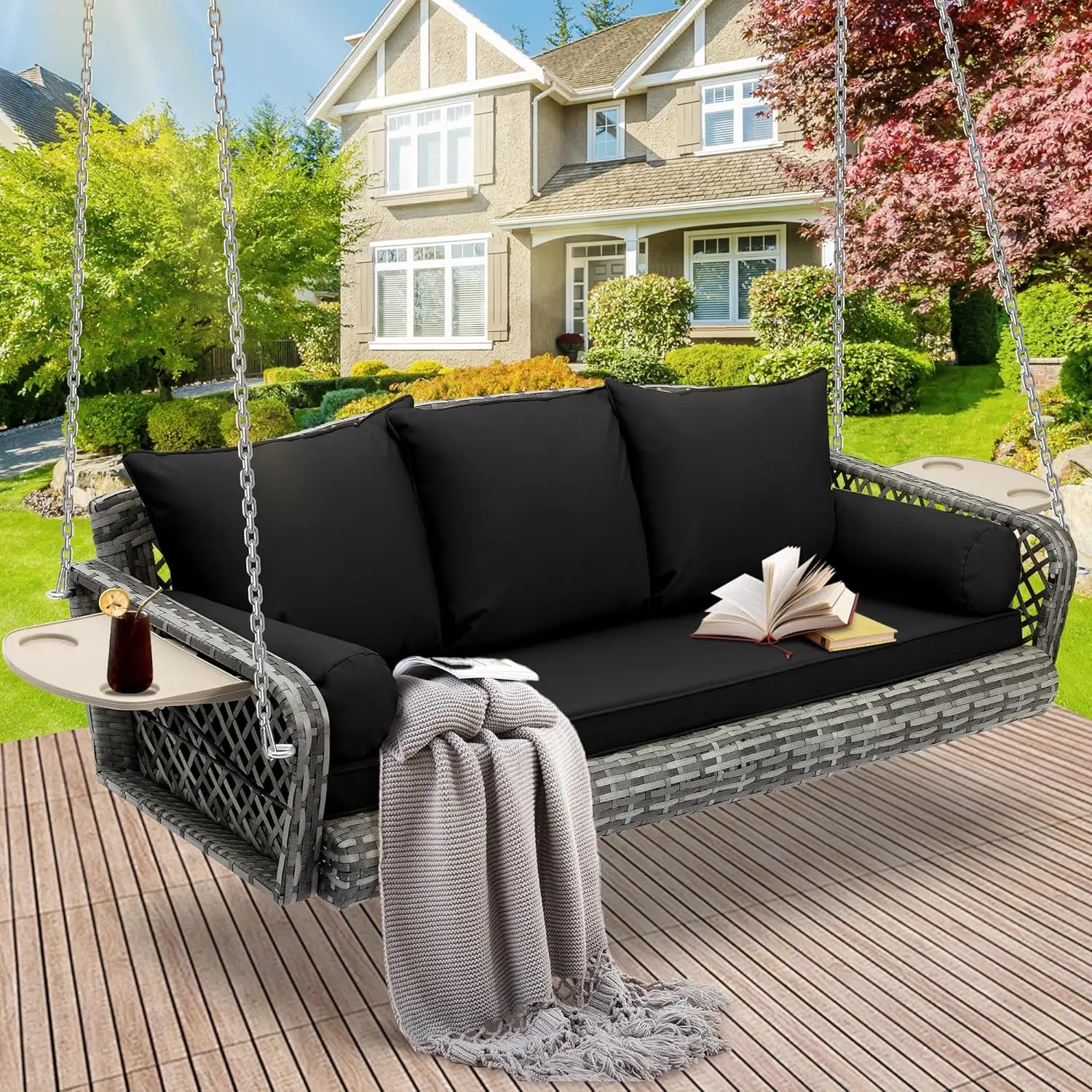 Wicker Porch Swing,…