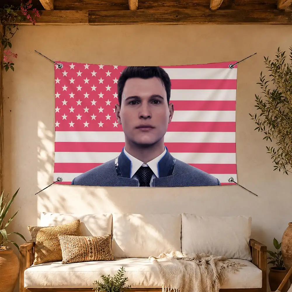 Pro Game Detroit: Become Human Flags Room Home Decor Wall‑Hanging Art Banner, Outdoor for Bedroom Party Background Decoration
