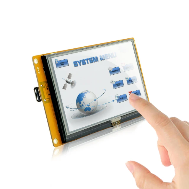 

5-дюймовый интеллектуальный TFT LCD дисплейный модуль HMI гражданского типа с сенсорным экраном и флеш-памятью 128 МБ