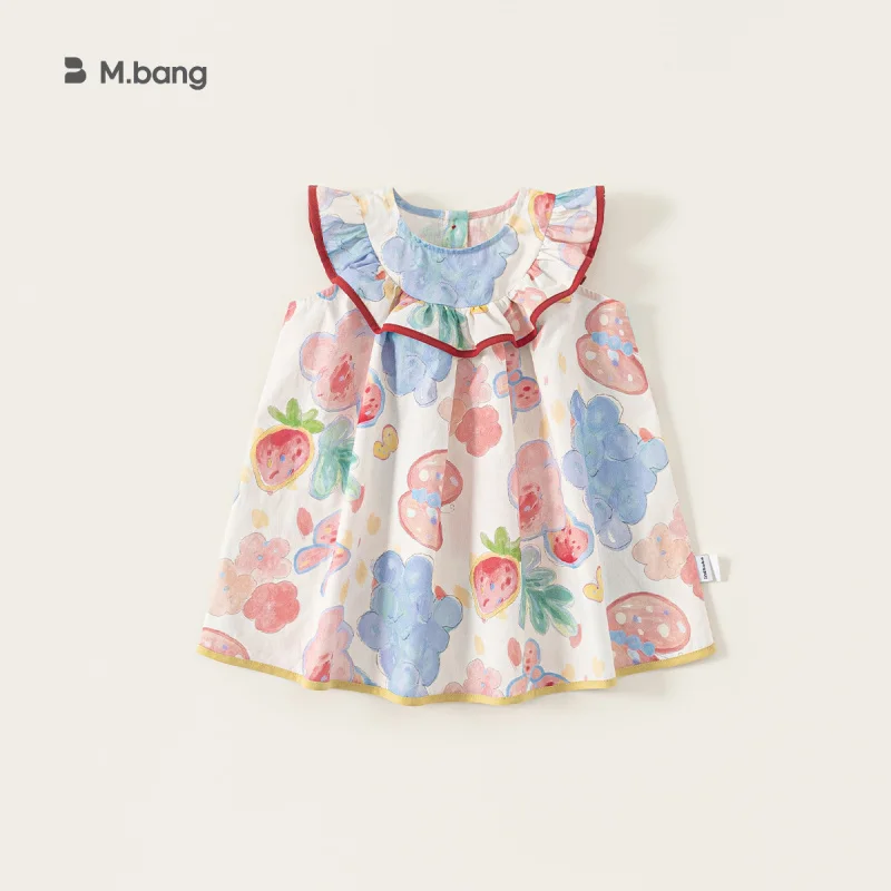 

Youbao Children's Clothing Girls' Dress Dopamine Kids' Sleeveless Dress Round Neck Lace Sweet Toddler Dress for Summer