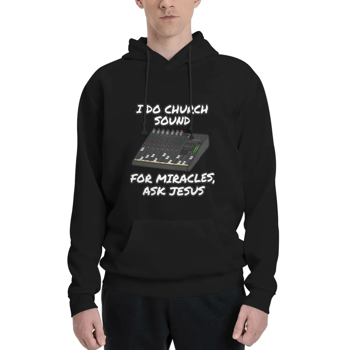 

I Do Church Sound For Miracles Ask Jesus Polyester Hoodie Men's Sweatershirt Warm Dif Colors Sizes