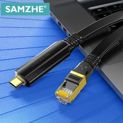 SAMZHE kabel typu C do RJ45 kabel konsolowy RS232 Adapter szeregowy RJ45 8P8C konwerter kabel konsolowy