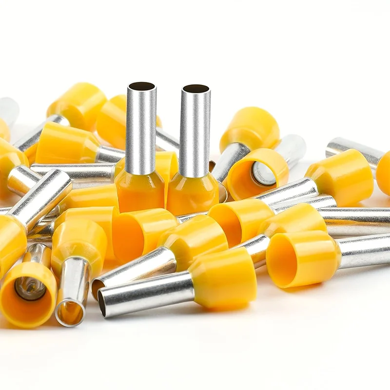 100/500 pcs AWG 14/2.5mm²  Wire Ferrules Insulated Copper Crimp Connectors, E2508Crimp Pin Cord End Terminals