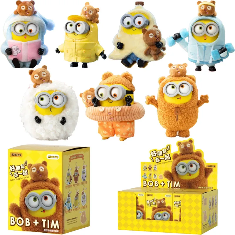 

new Minions Blind Box Bob&Tim Minions Good Friends Together Series Party Doll Blind Box Toys Cute Pendant Toy Kid Birthday Gifts