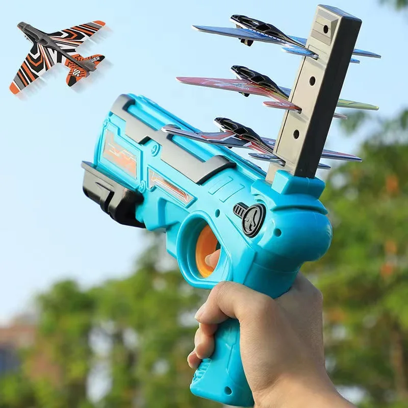 צעצועים לילדים מטוס משגר ילדים כיף מטוס פום חיצוני אינטראקציה בין הורים לילדים ילד ספורט צעצוע טיסה מתנה