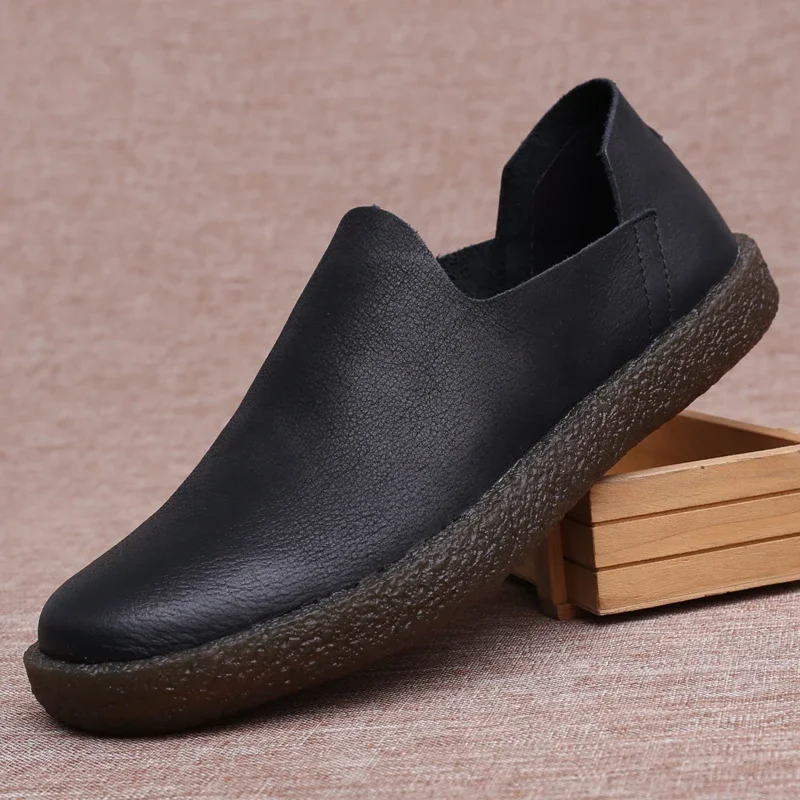 

Brand New Men Natural Cattle Leather Loafer Shoes Breathable Soft Bottom Comfortable Casual Shoes British Fashion Designer Flats