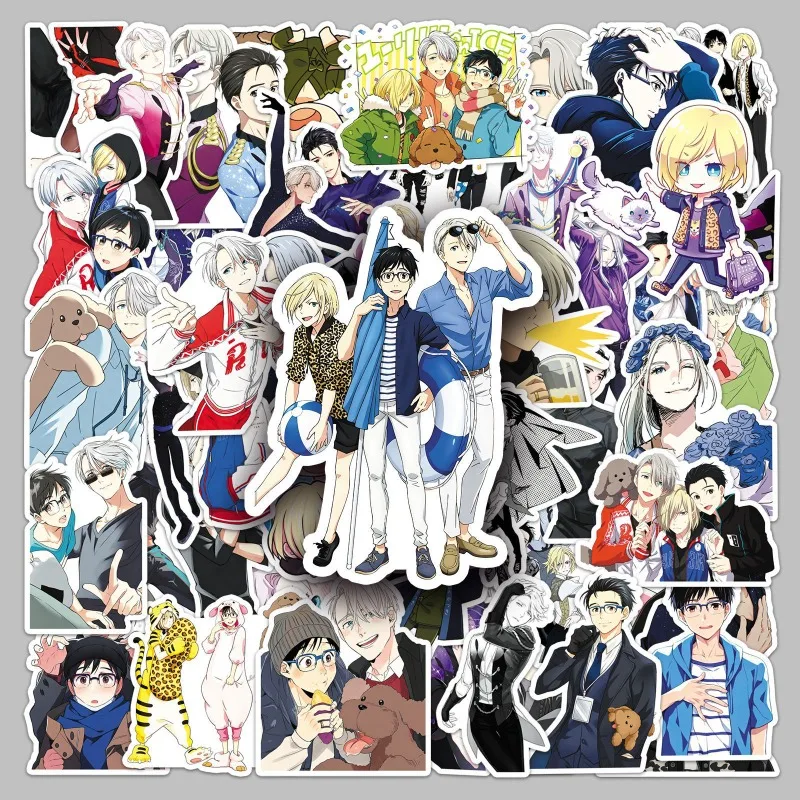50Pcs Yuri on Ice Stickers Japanese Anime Figure Skating Animation Graffiti Milk Tea Cup Notebook Phone Case Stickers