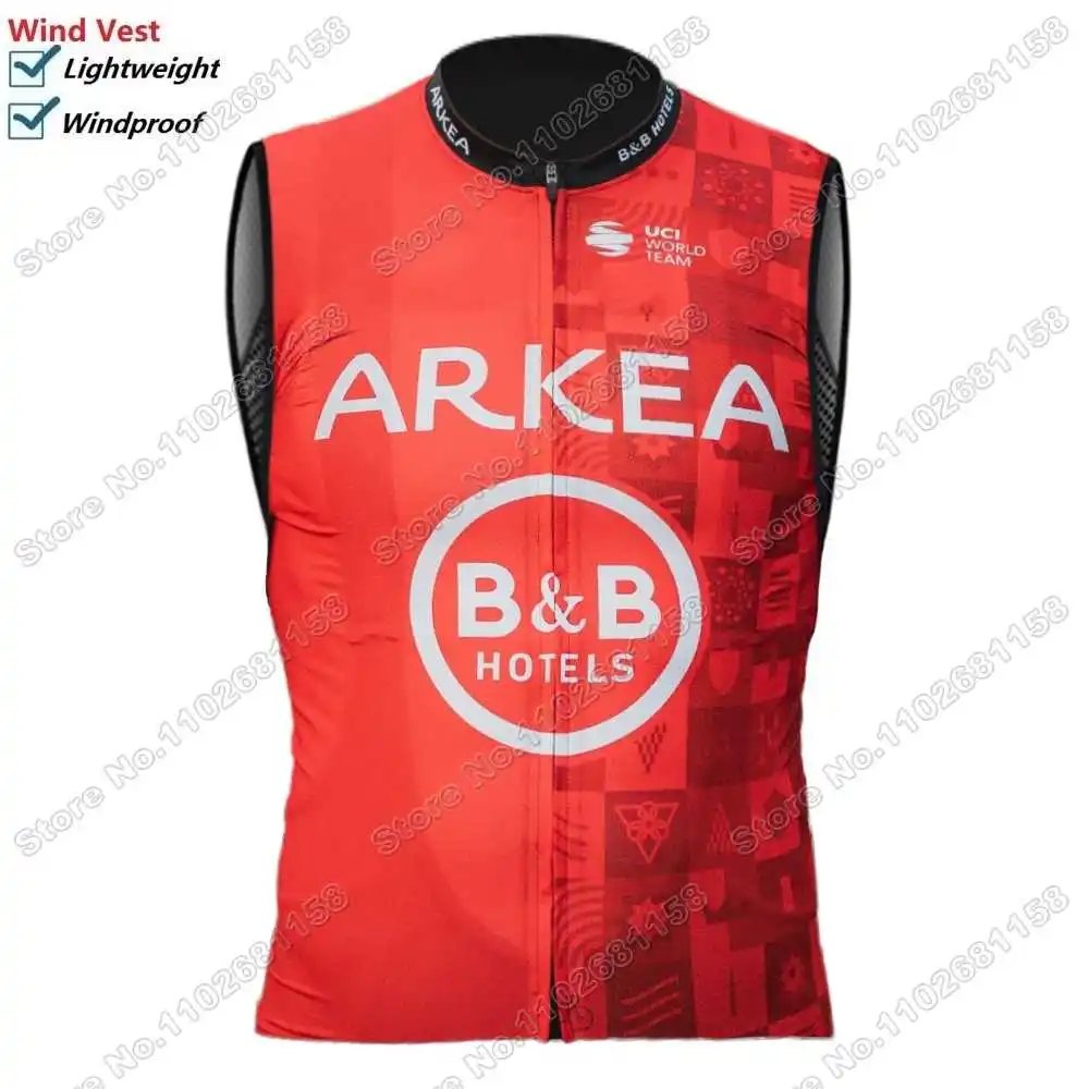 2024 ARKEA Samsic B&B HOTELS Cycling Vest Windproof Tour of Italy Men Wind Vest Road Cycling Jersey Sleeveless Bike Windbreaker