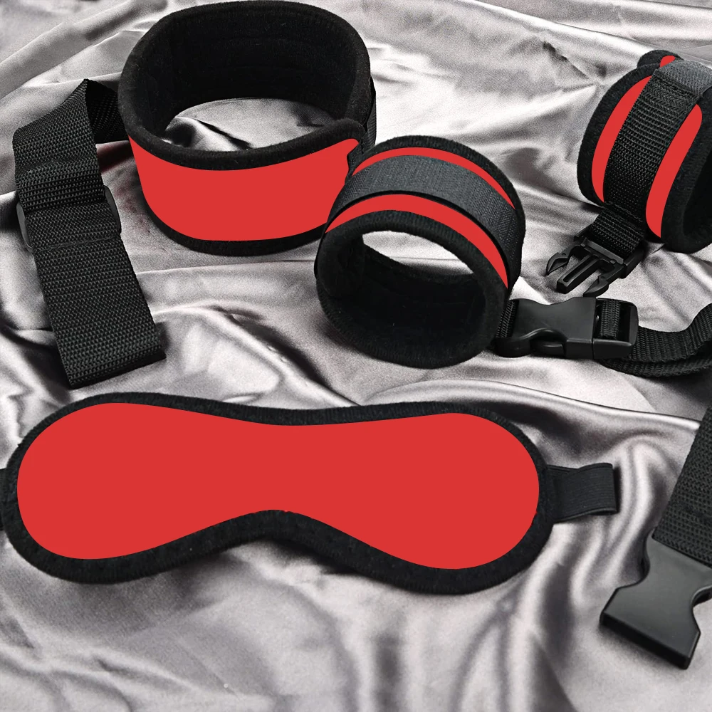 BDSM Kit Bondage Rope Open Leg Handcuffs Ankle Collar Leather Restraints Erotic Adult Games Sex Toys for Women Couple Games - Image 6
