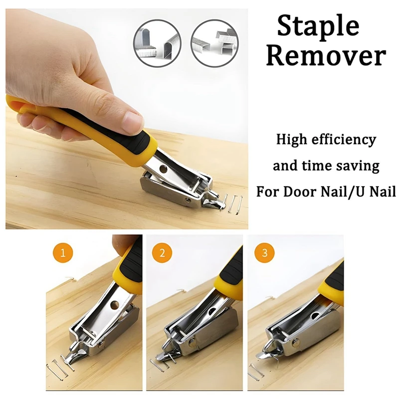 4Pcs Staple Remover Tack-Puller Nail Remover Tool Set Nail Puller Plier, Staple Puller, Tack-Lifter, Fastener Remove