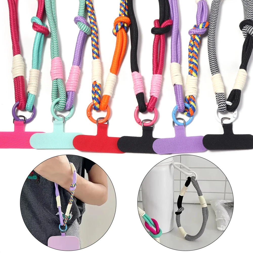 2pcs/lot Dopamine Color Phone Lanyard Wrist Strap Short Lanyard Anti-Loss Phone Strap For Bag Camera Keychain Phone Connection