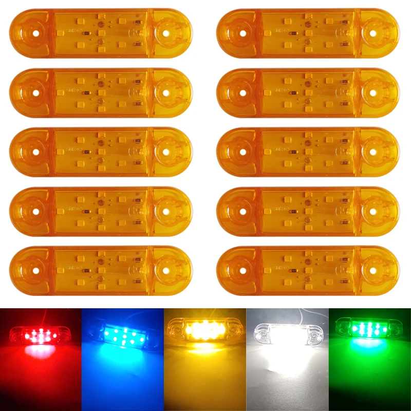 Luces LED de posición lateral para camión, luces de posición de 4/10 piezas, 12V, 24V, para remolque volvo fh