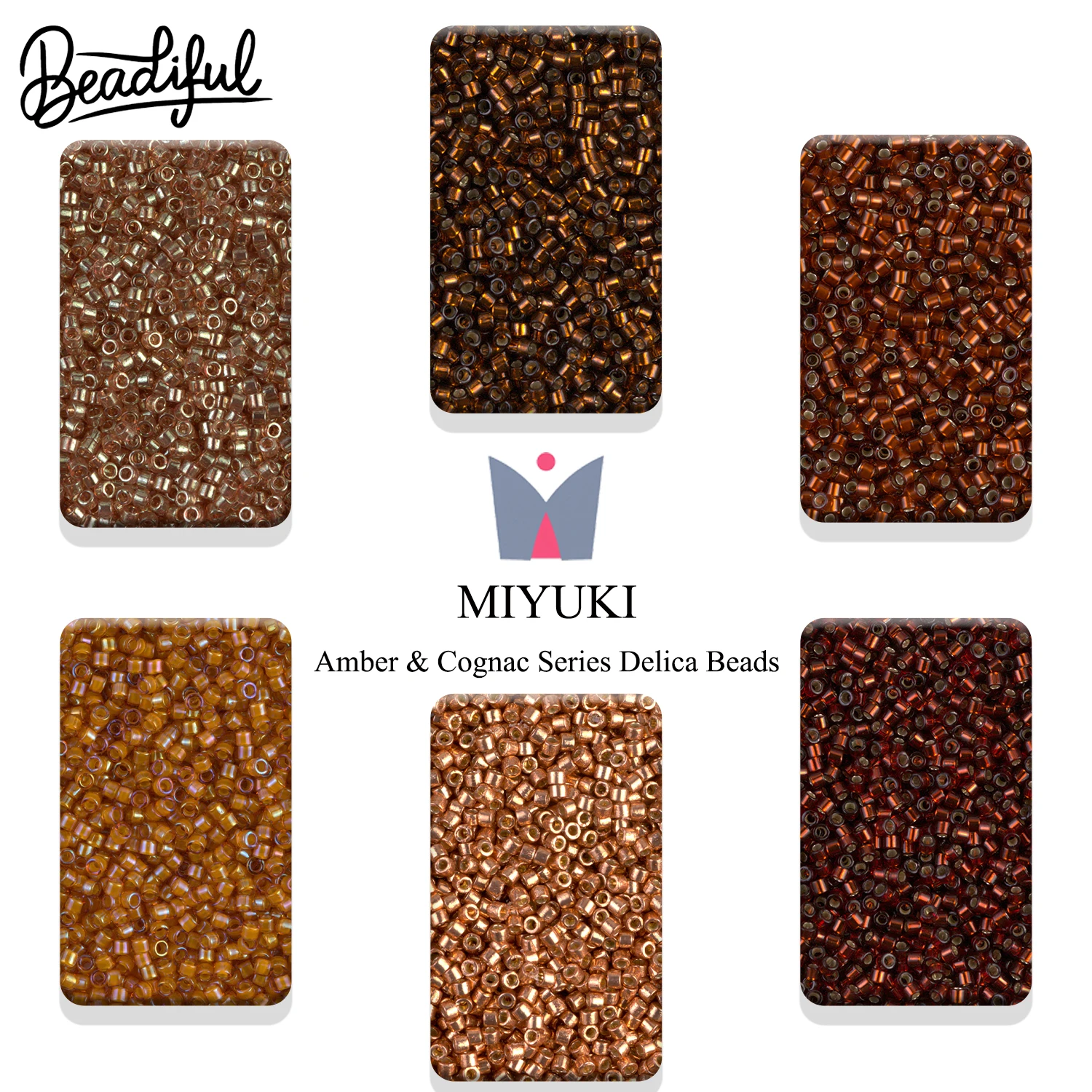 Cuentas MIYUKI DELICA de 11/0, 10g/2000 piezas, Color Ámbar Cognac, Cuentas de Vidrio Japonesas para Joyería Vintage y Manualidades