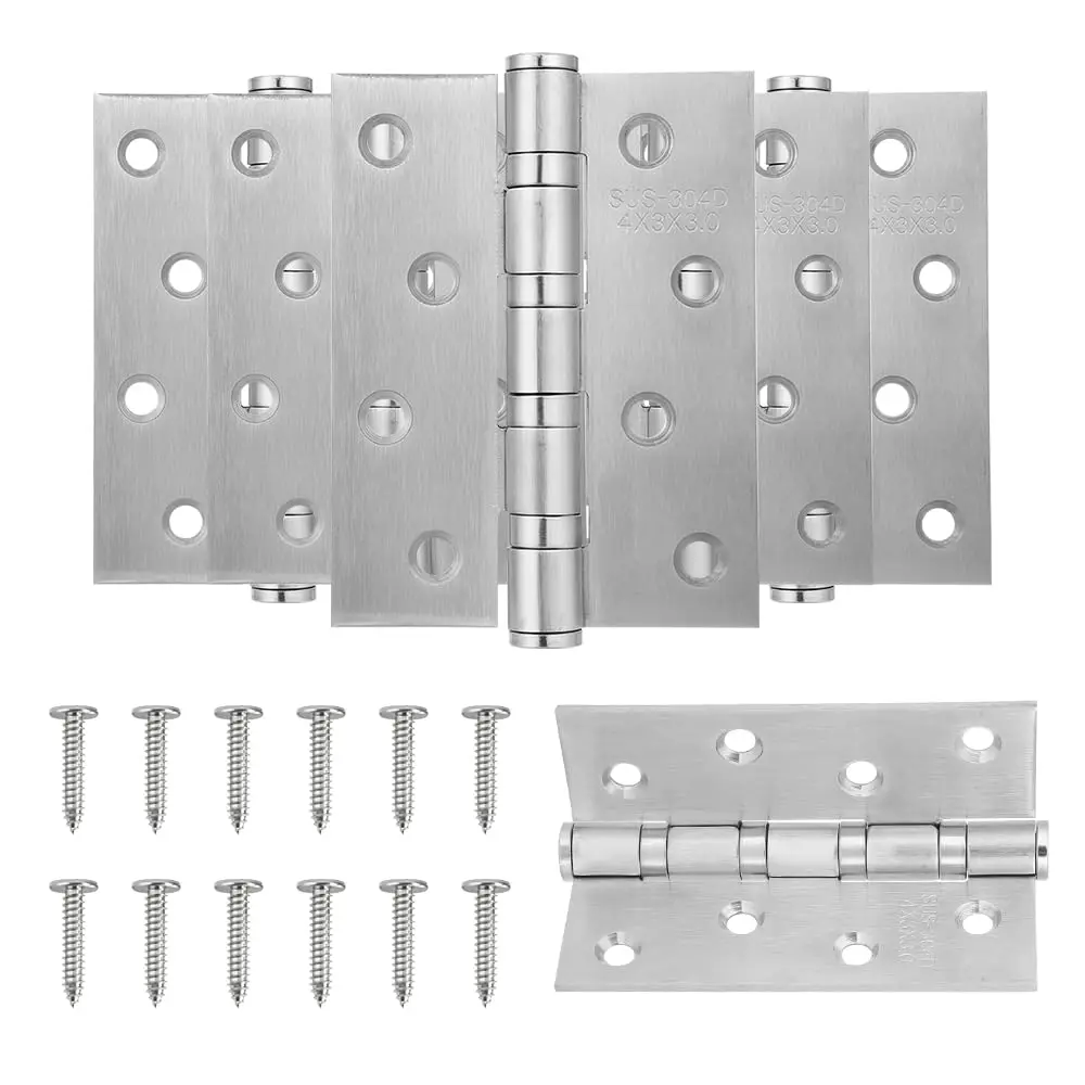 

Набор из 6 квадратных внутренних дверных петель 4x3 дюйма, петли из нержавеющей стали, серебристые петли с шарикоподшипниками, петли для окон