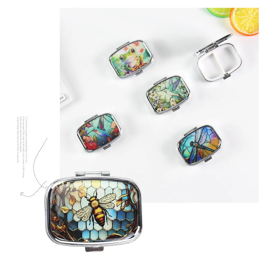 

Portable Pill Box Travel Cases Medicine Metal Vitamin Organizer Household Holder Iron Cabinet Small Pill Container