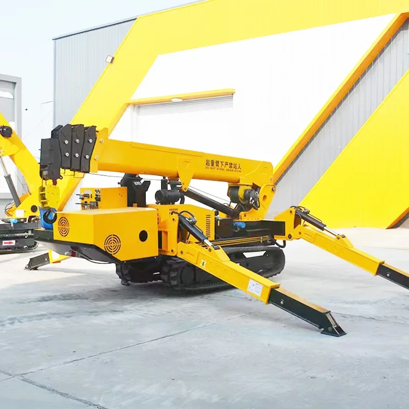 YG 1.5ton 6m Mini Wireless Spider Crane Remote Control Tracked Spider Crane Micro Telescopic Crawler Lifting Spider Crane Tool
