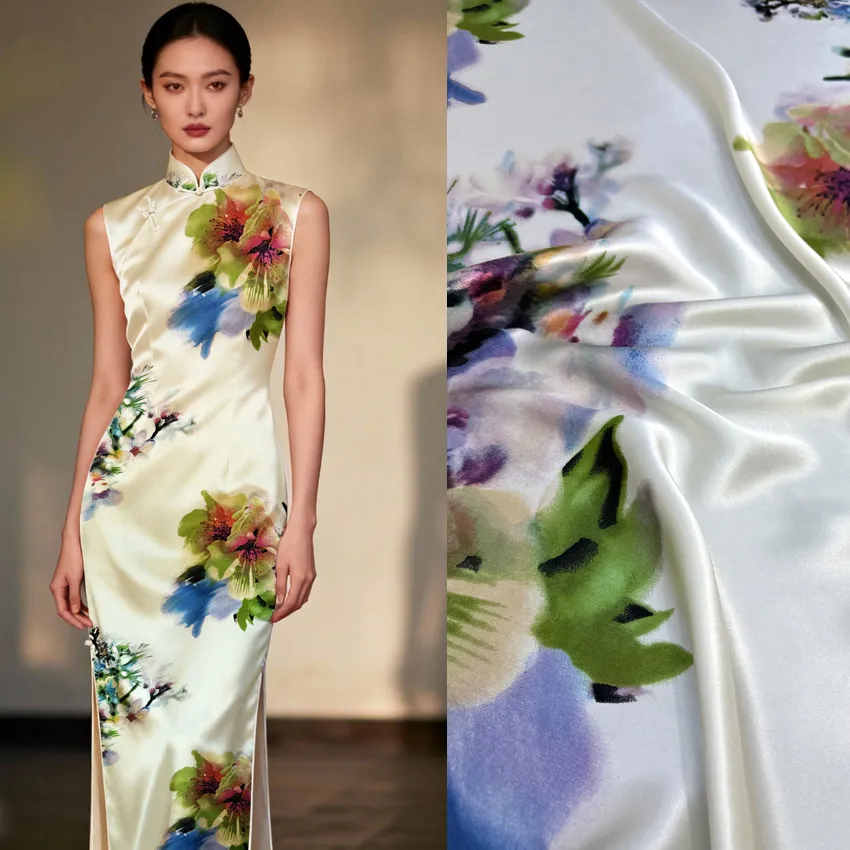 Tela De Crepé De Seda Suave Con Estampado Floral Verde De 140 Cm De Ancho Y 19 Mm Para Vestidos De Verano, Pantalones, Ropa, Material De Costura Diy R6322 — -14%, 7.98€ Coupon, from 48.99€ – 14% descuento – €48.99