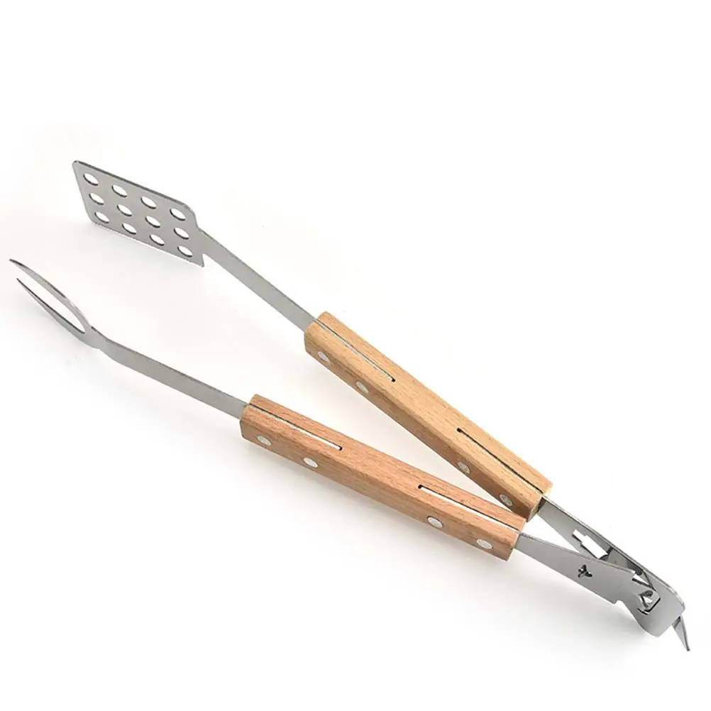 1Pcs Premium Stainless Steel Food Service Tong Barbecue Grill Tongs Compact Clip Spatula Design for Bbq Breakfast Afternoon Tea