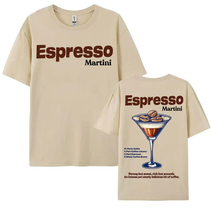 Funny Espresso Martini Graphic T Shirt Cocktail Themed Meme T-shirts Men Women\'s Fashion Retro Summer Pop Art T-shirt Streetwear