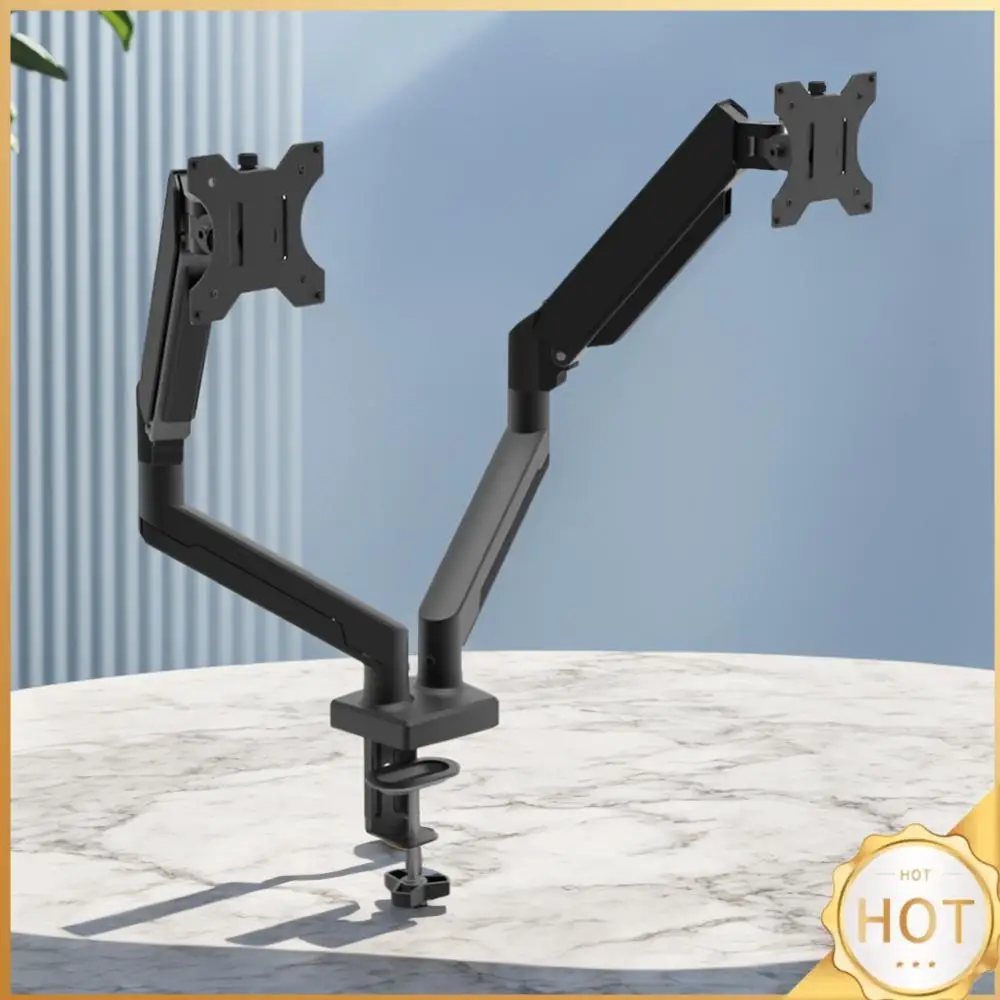 

Dual Monitor Stand with C Clamp Monitor Desk Mount Holds Up To 19.8lbs Grommet Mounting Base for 13 To 32 Inch Computer Screens