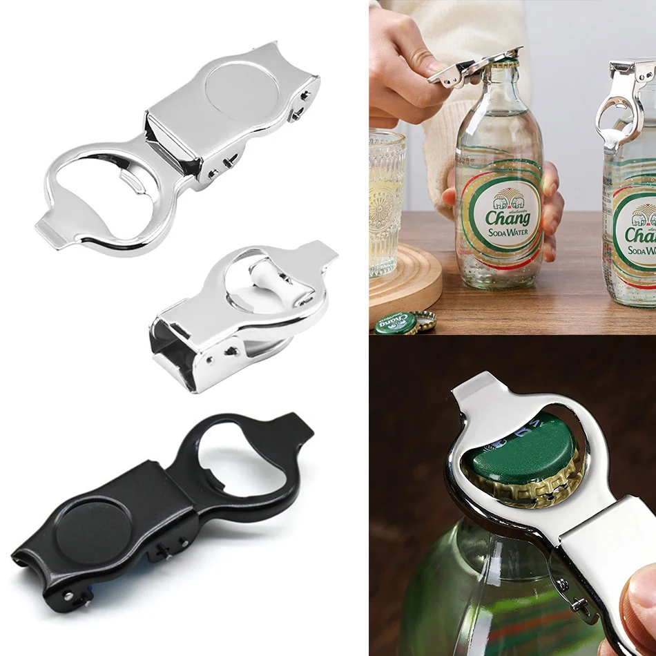 فتاحة زجاجات متعددة الوظائف مع غطاء محكم الغلق من الفولاذ المقاوم للصدأ موفرة للعمالة أداة فتح البيرة ملحقات المطبخ لشريط المنزل #1