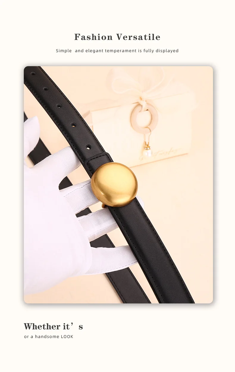 Winter Neuer 2,5 cm Ledergürtel für Damen, Echtledergürtel, Modeaccessoire, Mehrzweck-Taillengürtel, hochwertiges Gefühl, Jea – Detail 11