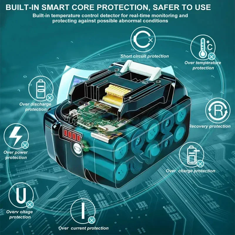 

CFATL 18V 18Ah Original battery, for Makita lithium ion replacement LXT BL1860B BL1860 BL1850 rechargeable power tool batter